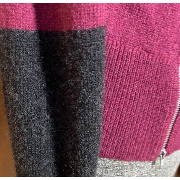 Eileen Fisher Italian Yarn Colorblock Sweater Women’s Small burgundy Charcoal - Picture 5 of 10